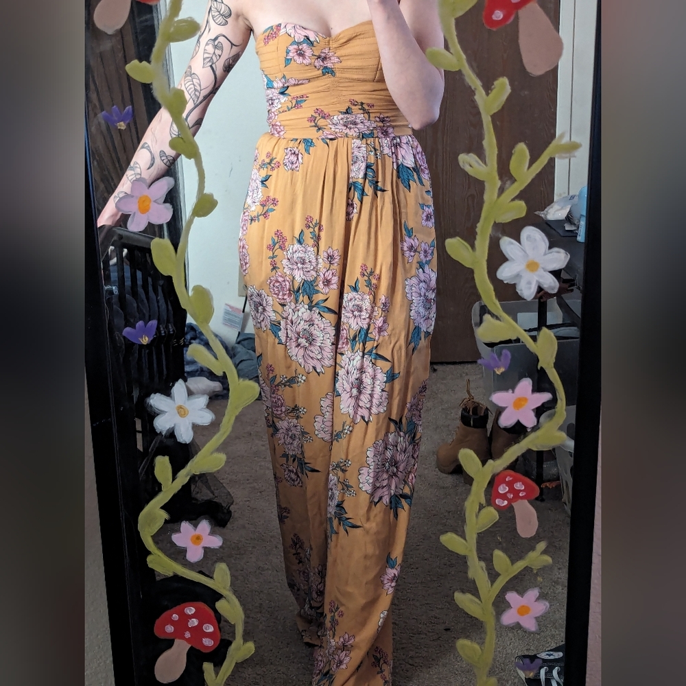 Yellow Floral Jumpsuit